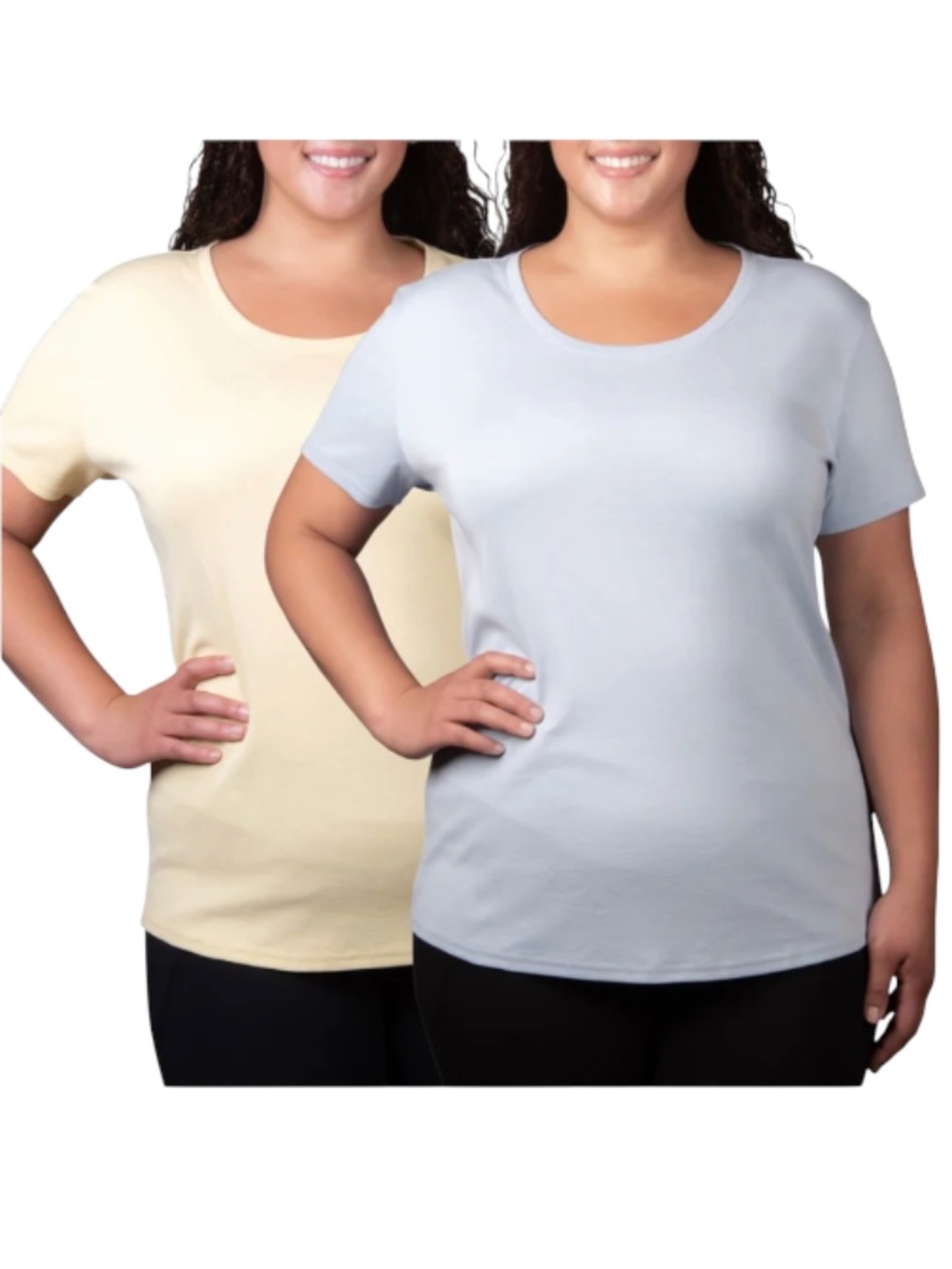 Kirkland Signature 2 Pack Womens Pima Cotton Scoop Neck Short Sleeve TShirts 3X